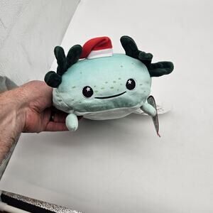 Moosh-Moosh Ivy Christmas Axolotl Soft Plush Buddy Holly Print Stuffed Animal